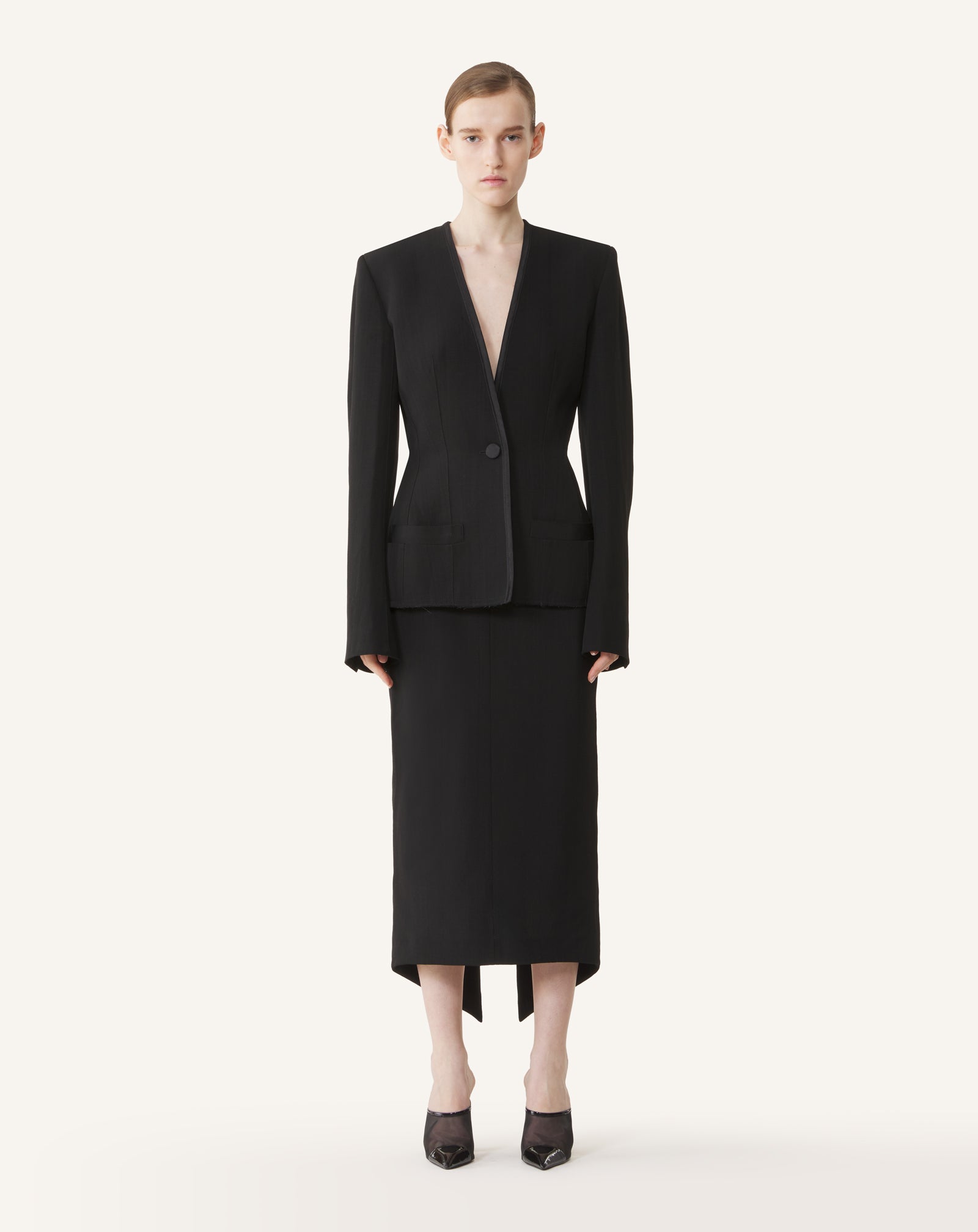 Black Silk And Viscose Open-back Jacket | Lanvin