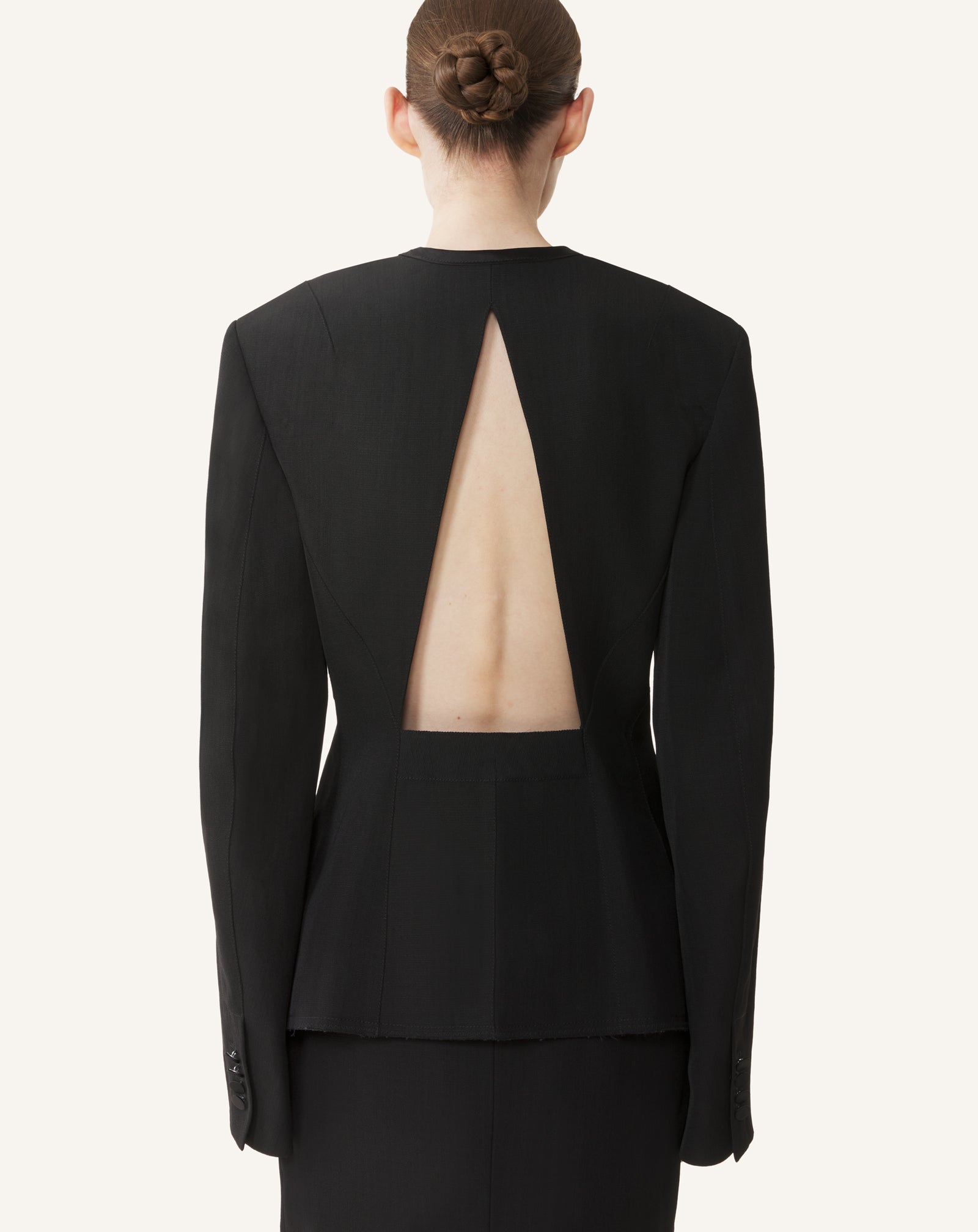 Black Silk And Viscose Open-back Jacket | Lanvin