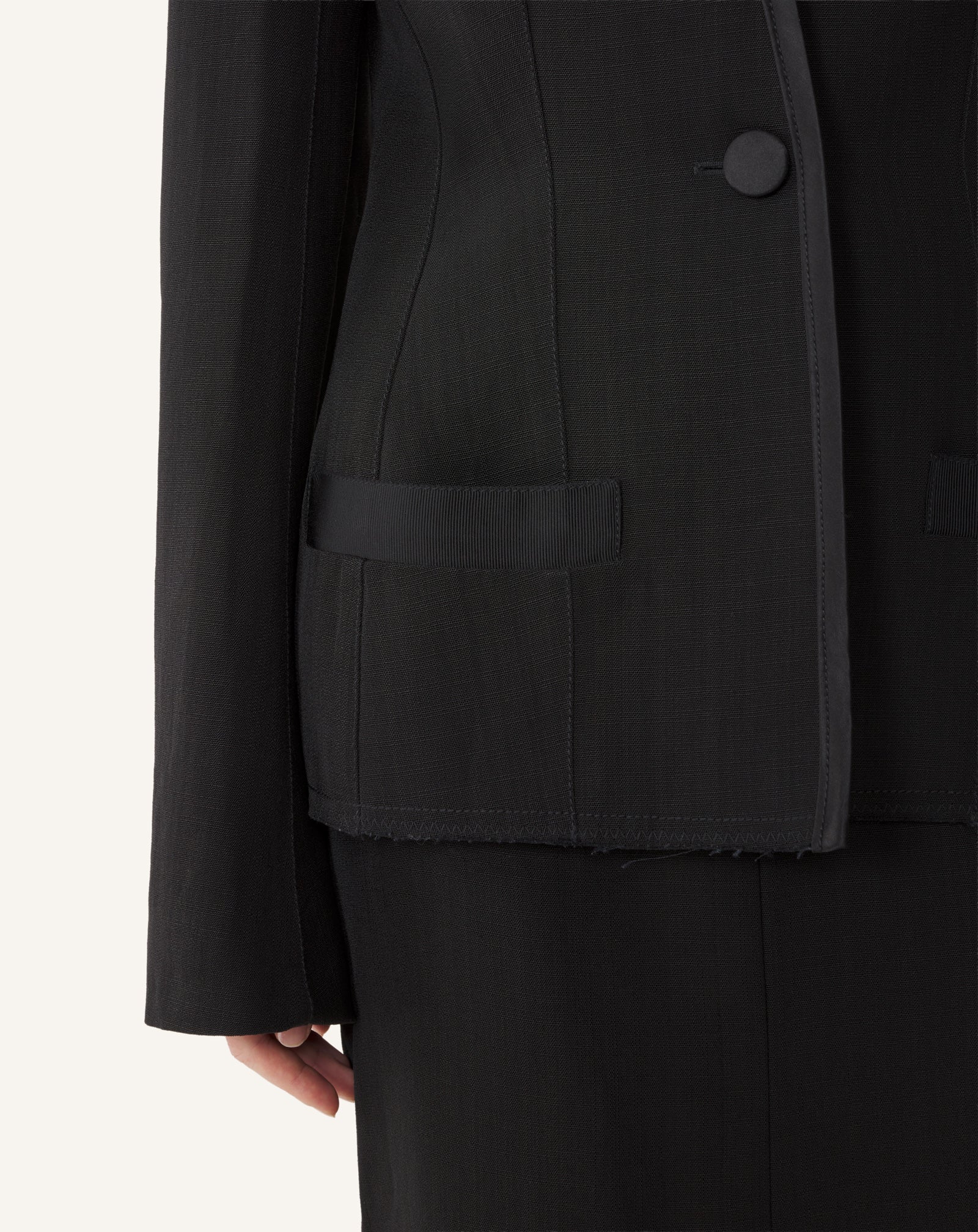 Black Silk And Viscose Open-back Jacket | Lanvin