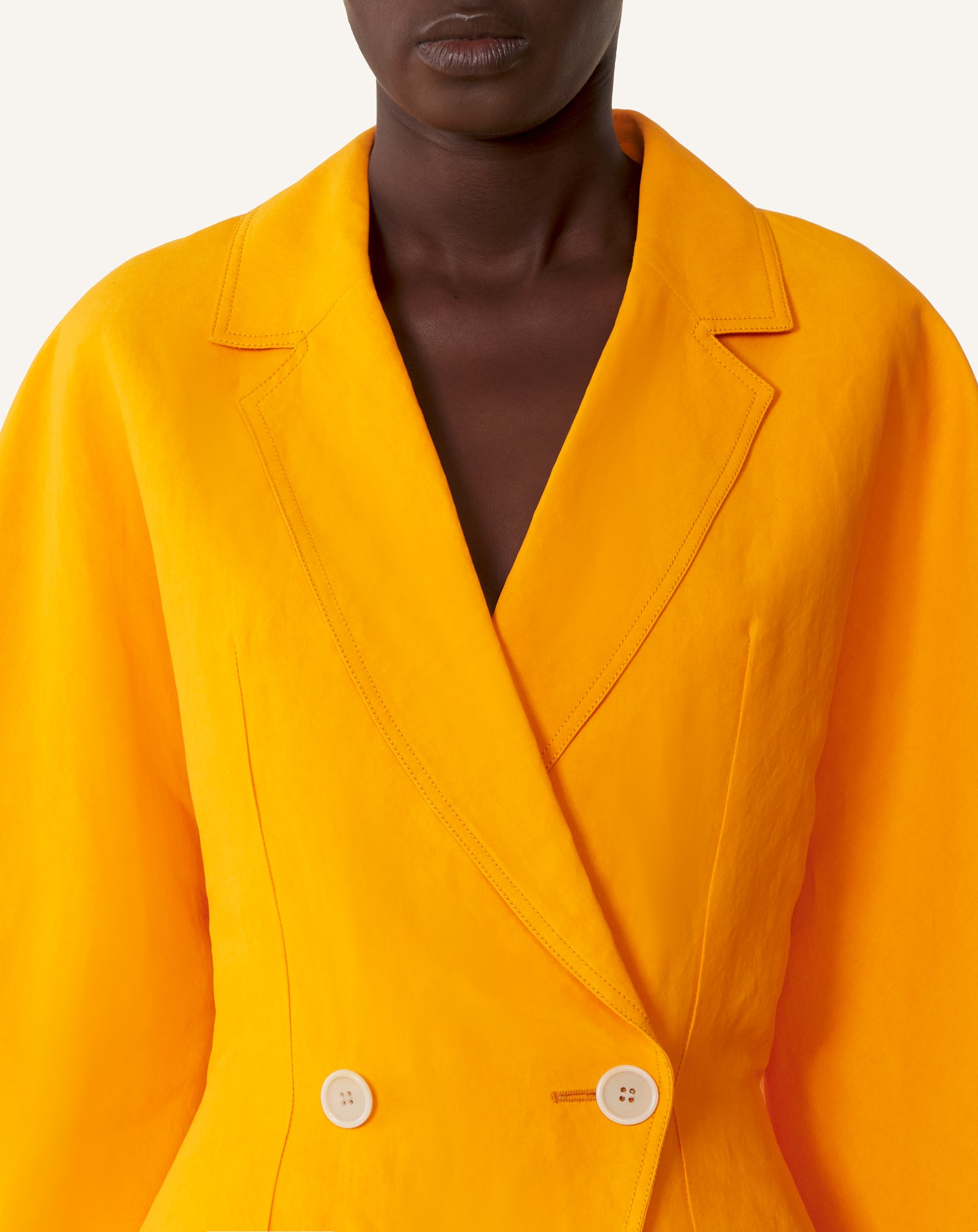 ORANGE PAPER AND VISCOSE OPEN-BACK JACKET
