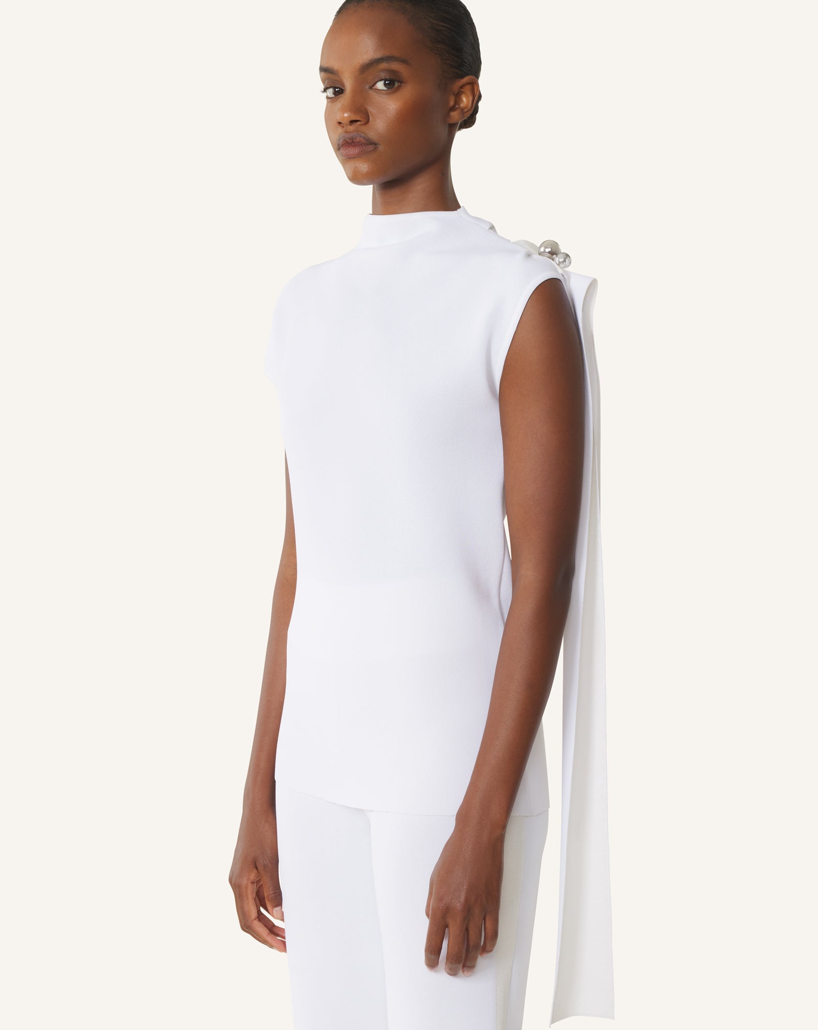 White Viscose Top | Lanvin