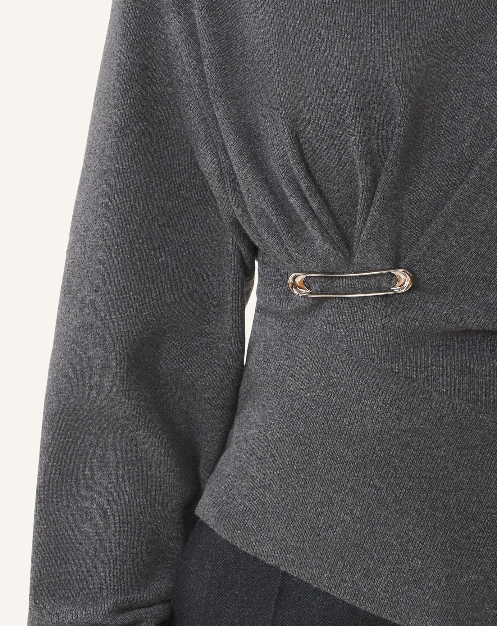 GREY WOOL AND CASHMERE SWEATER