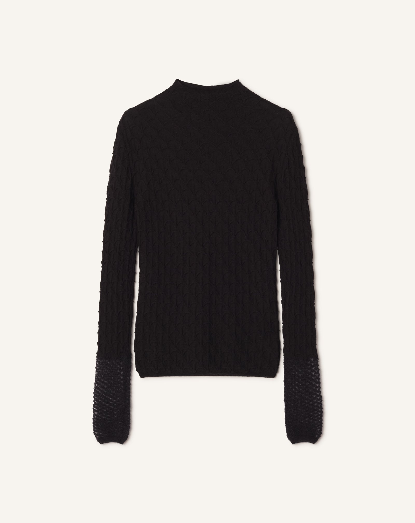 Black High-neck Top In Wool And Mohair | Lanvin