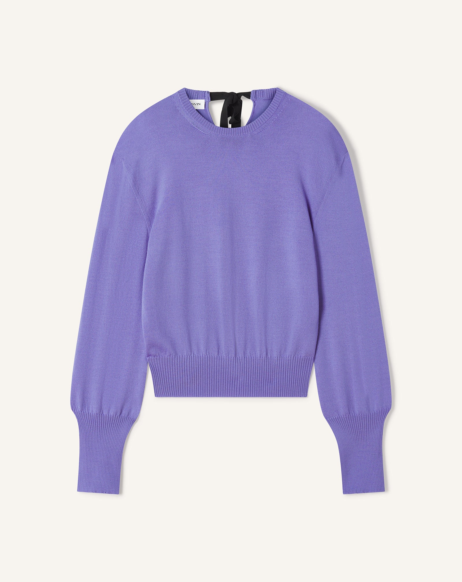 Pull T-shirt Détail Gros Grain En Laine Green | Lanvin