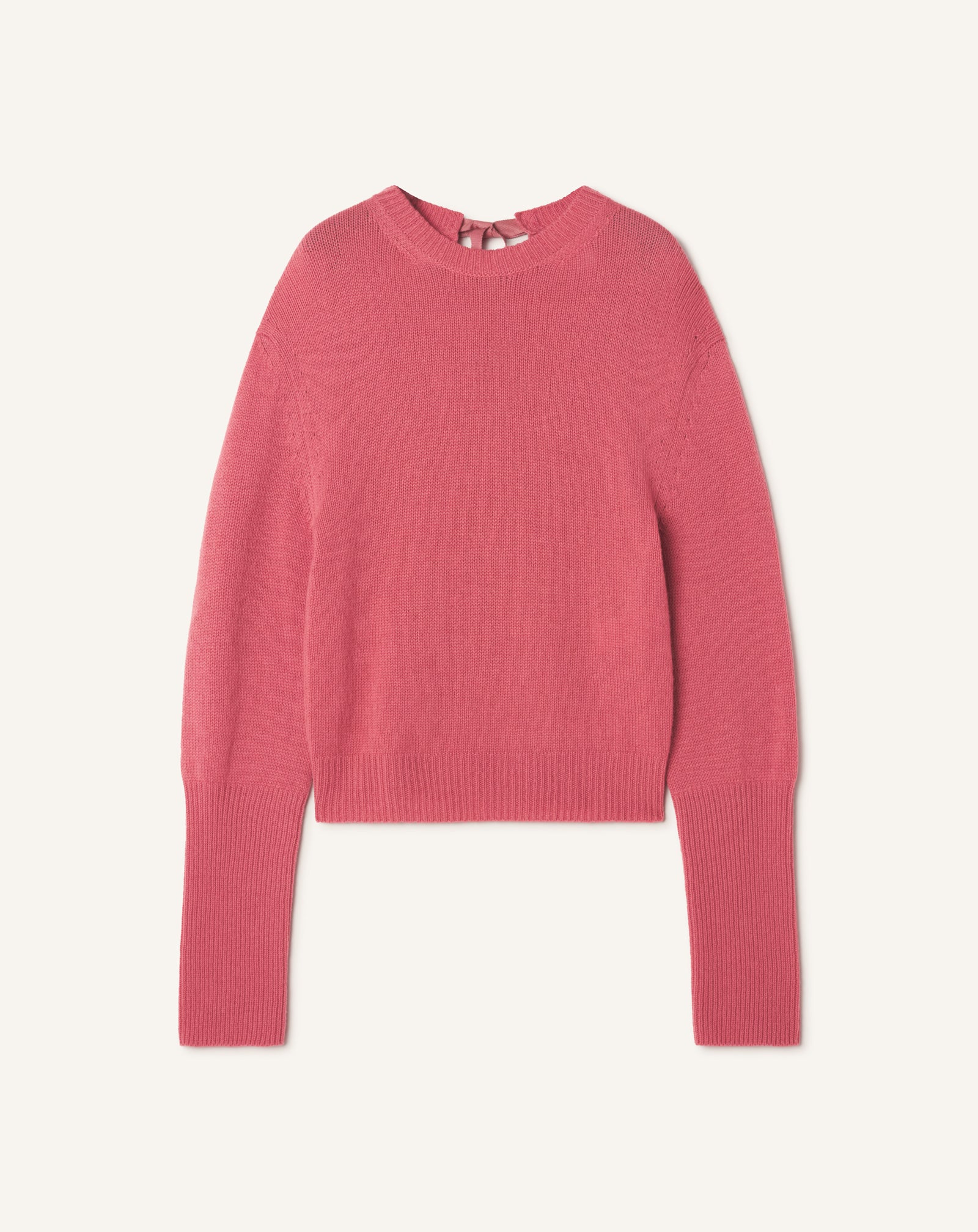 Pink Cashmere Sweater With Grosgrain Detail | Lanvin