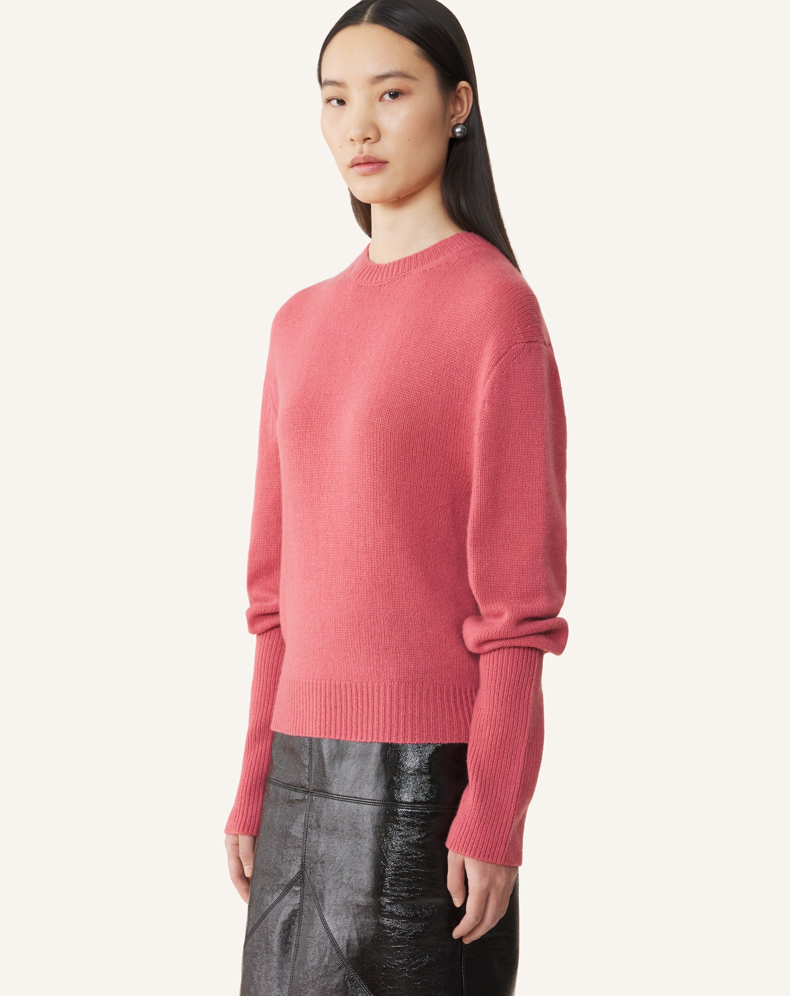 Pink Cashmere Sweater With Grosgrain Detail | Lanvin