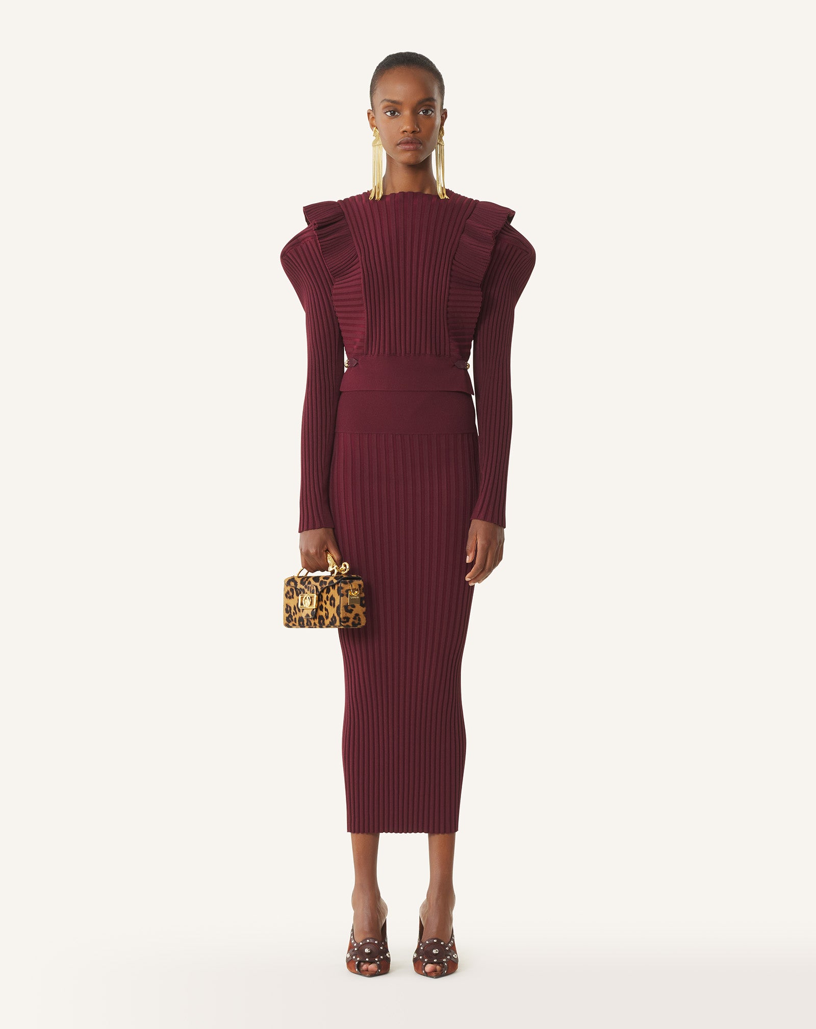 Red Midi Skirt In Viscose | Lanvin