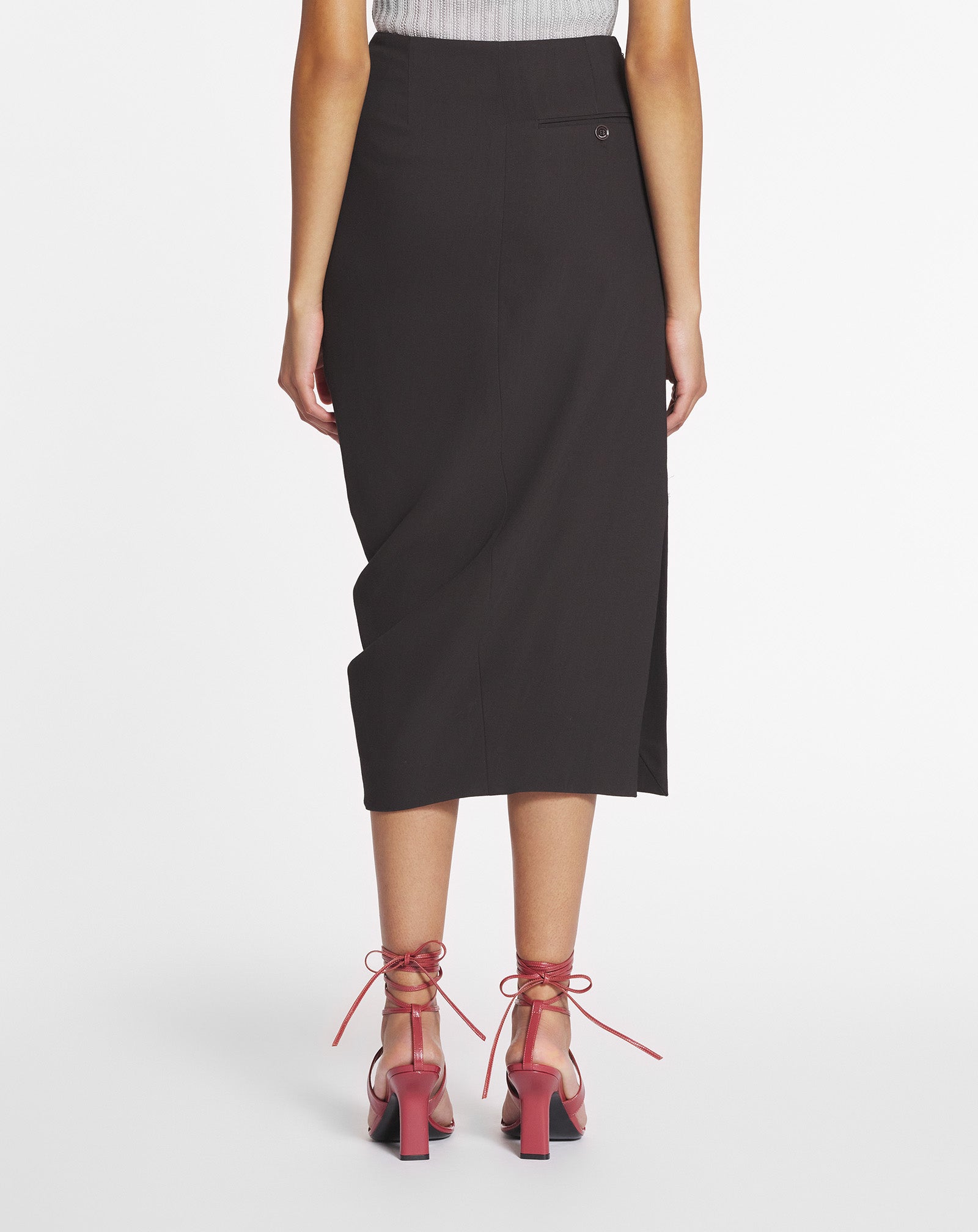MIDI SKIRT IN WOOL AND VISCOSE