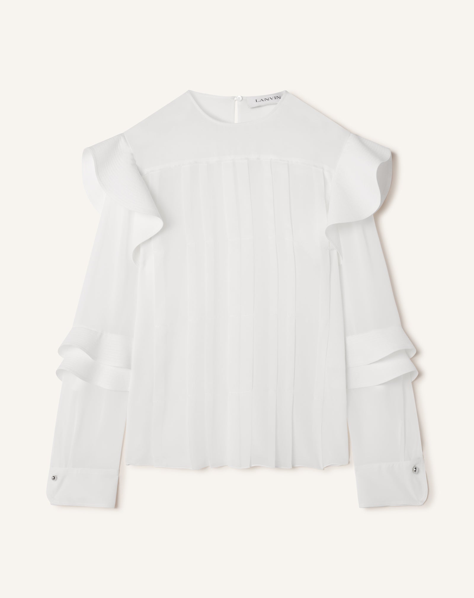 FLOUNCED BLOUSE IN SILK GEORGETTE