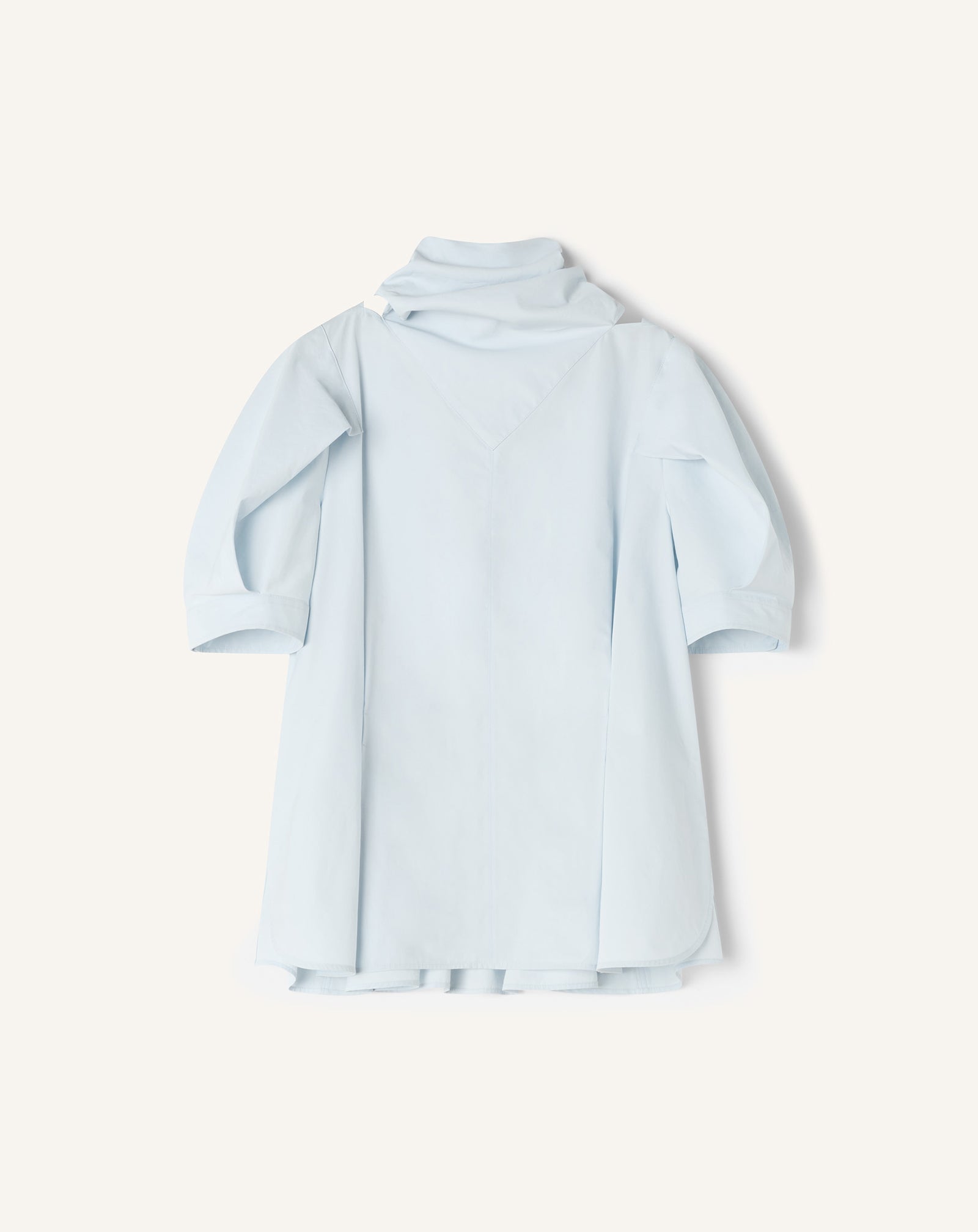 BLUE SCARF TOP IN COTTON POPLIN