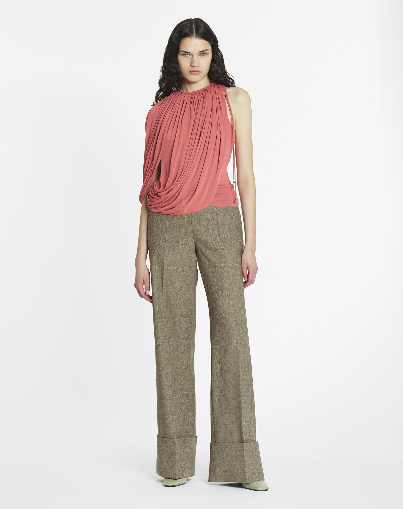 DRAPED JERSEY TOP