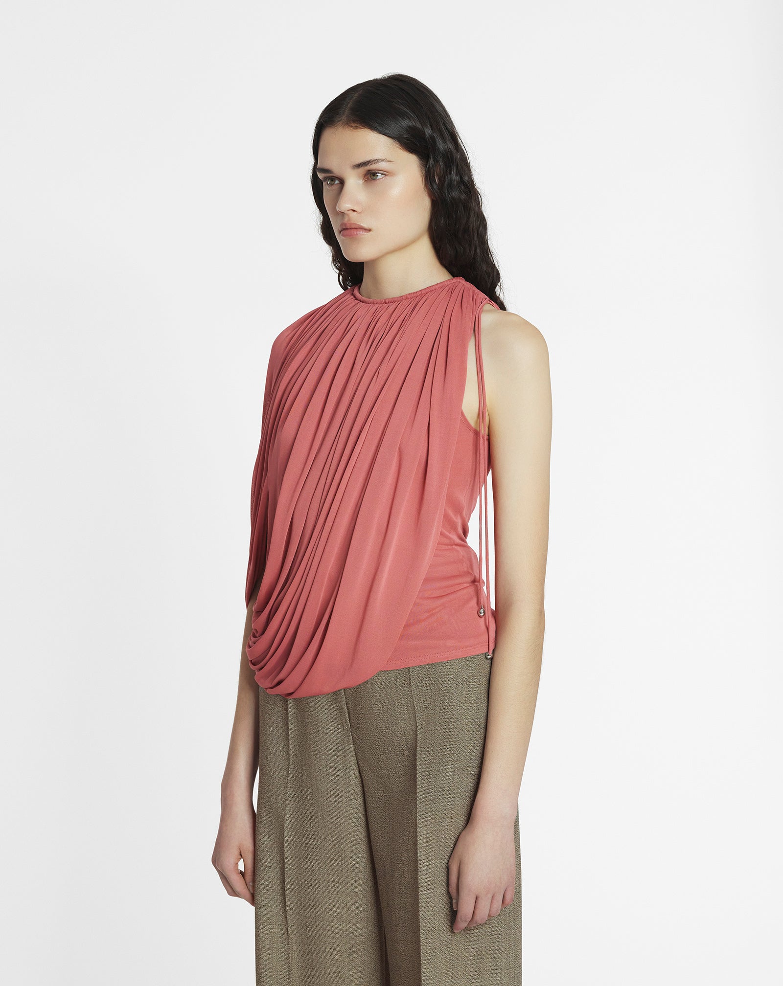 DRAPED JERSEY TOP