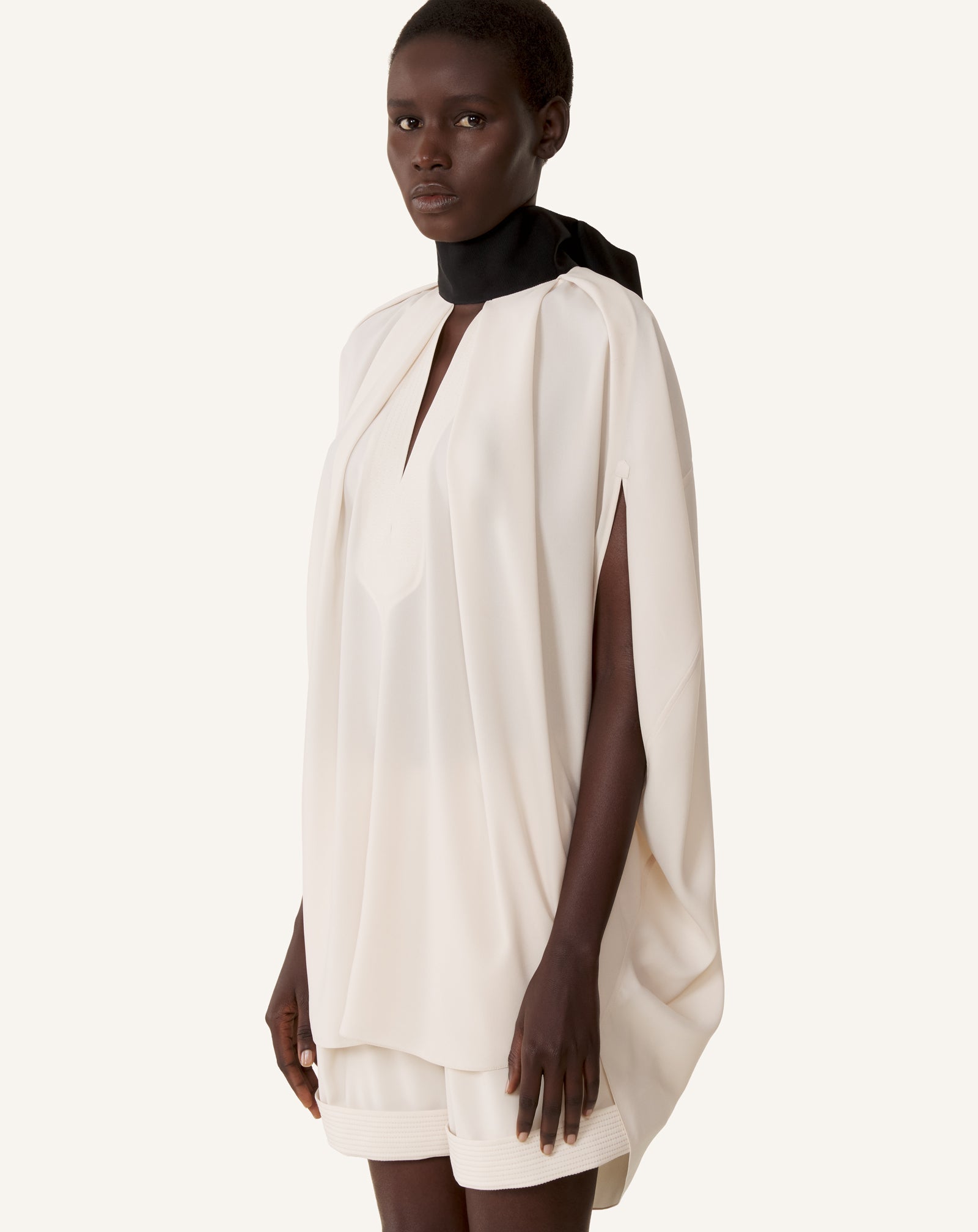 White Knotted Loose-fit Crepe Top | Lanvin