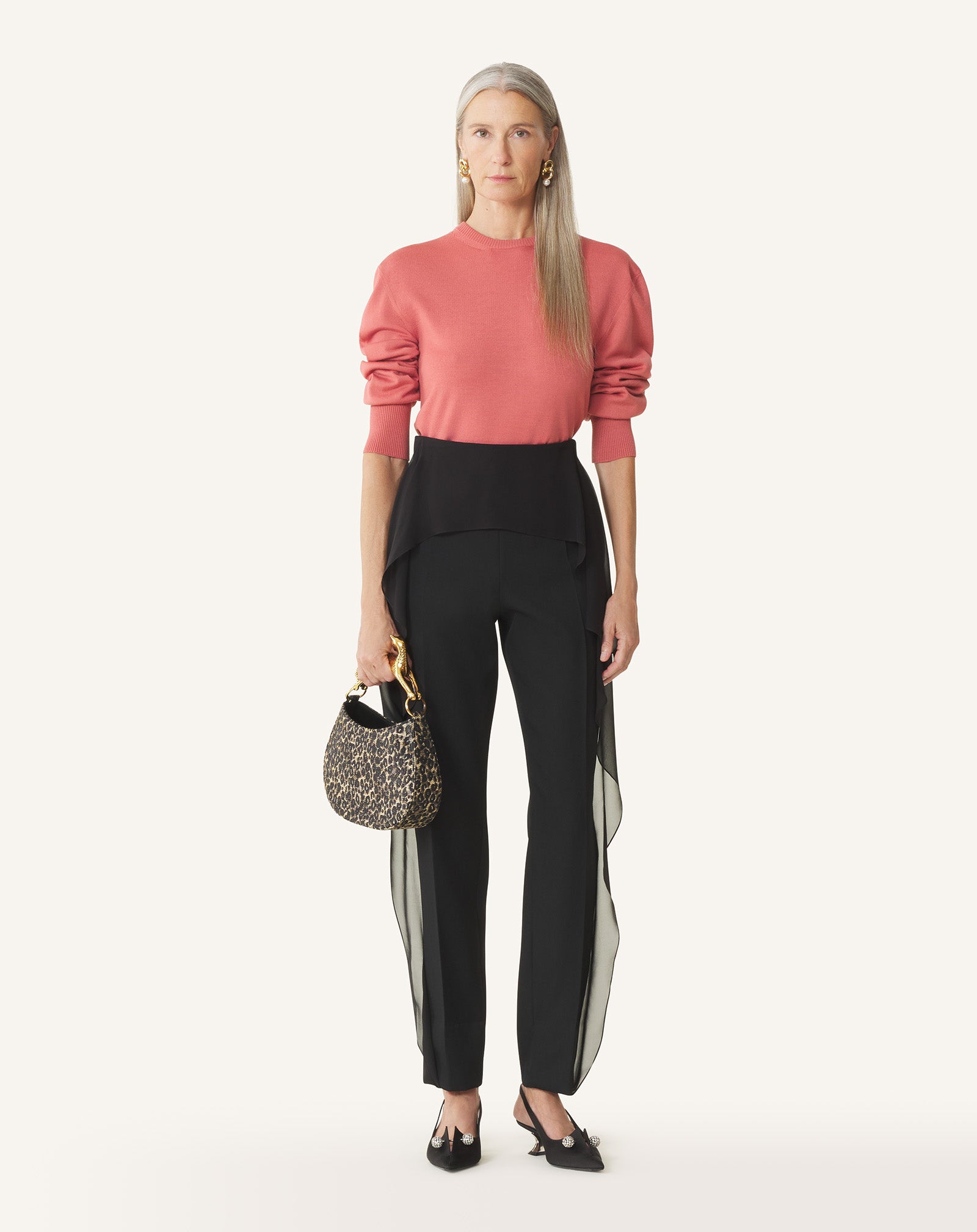Pink Wool Sweater With Gros Grain Detail | Lanvin