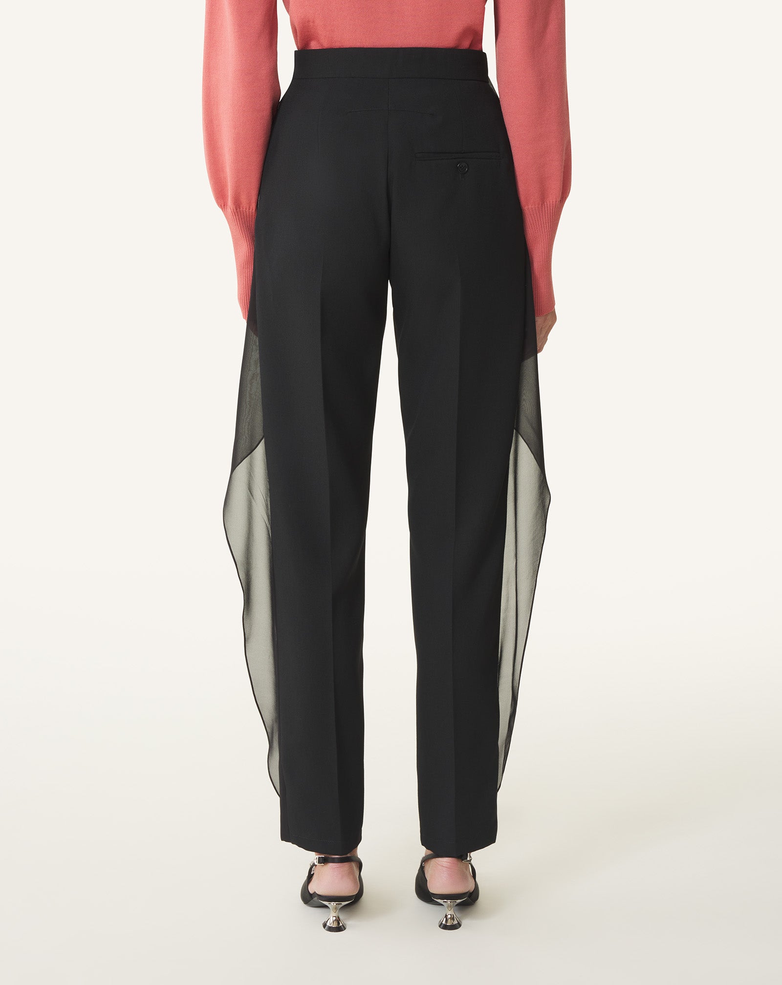 FRILLED WOOL PANTS