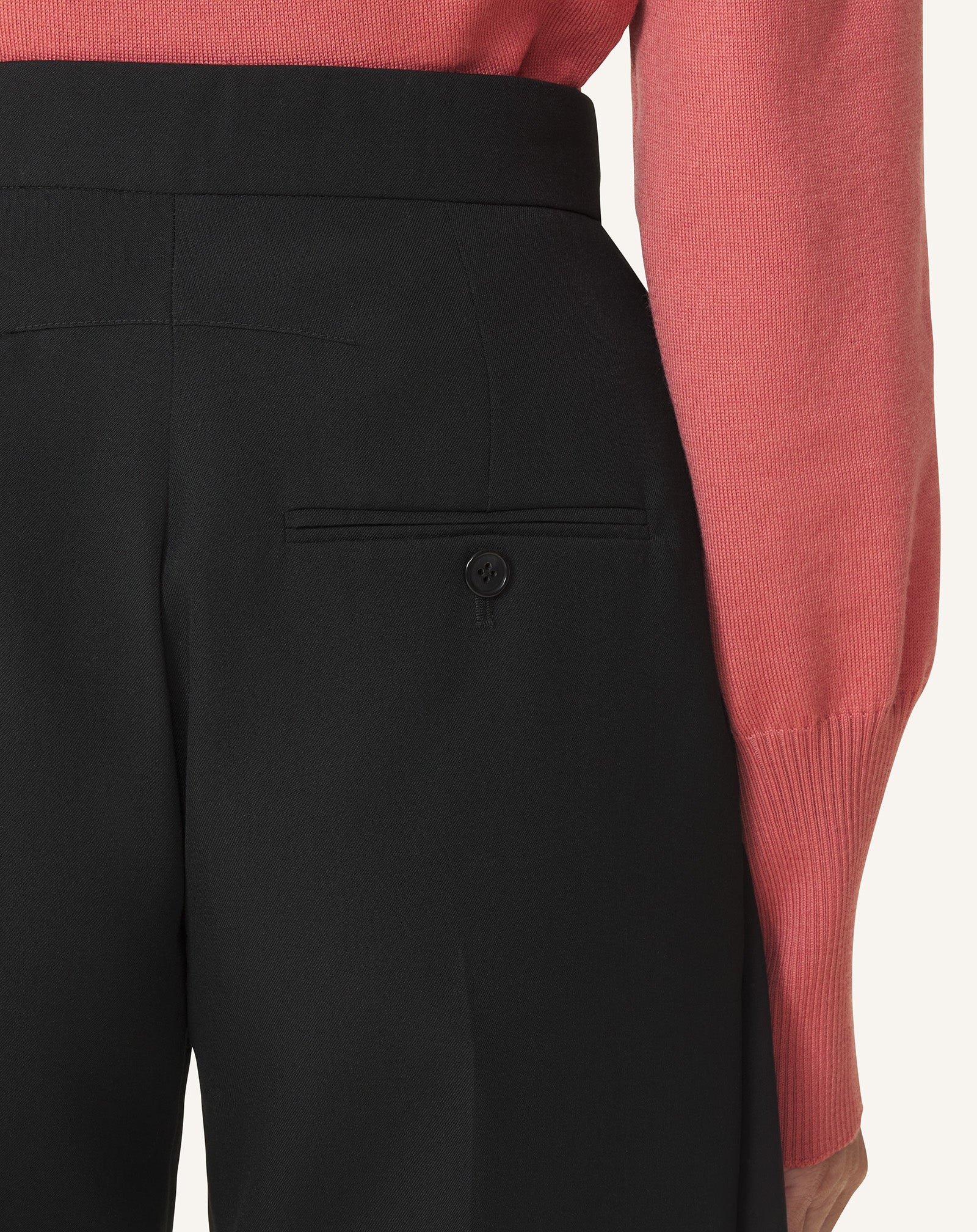 FRILLED WOOL PANTS