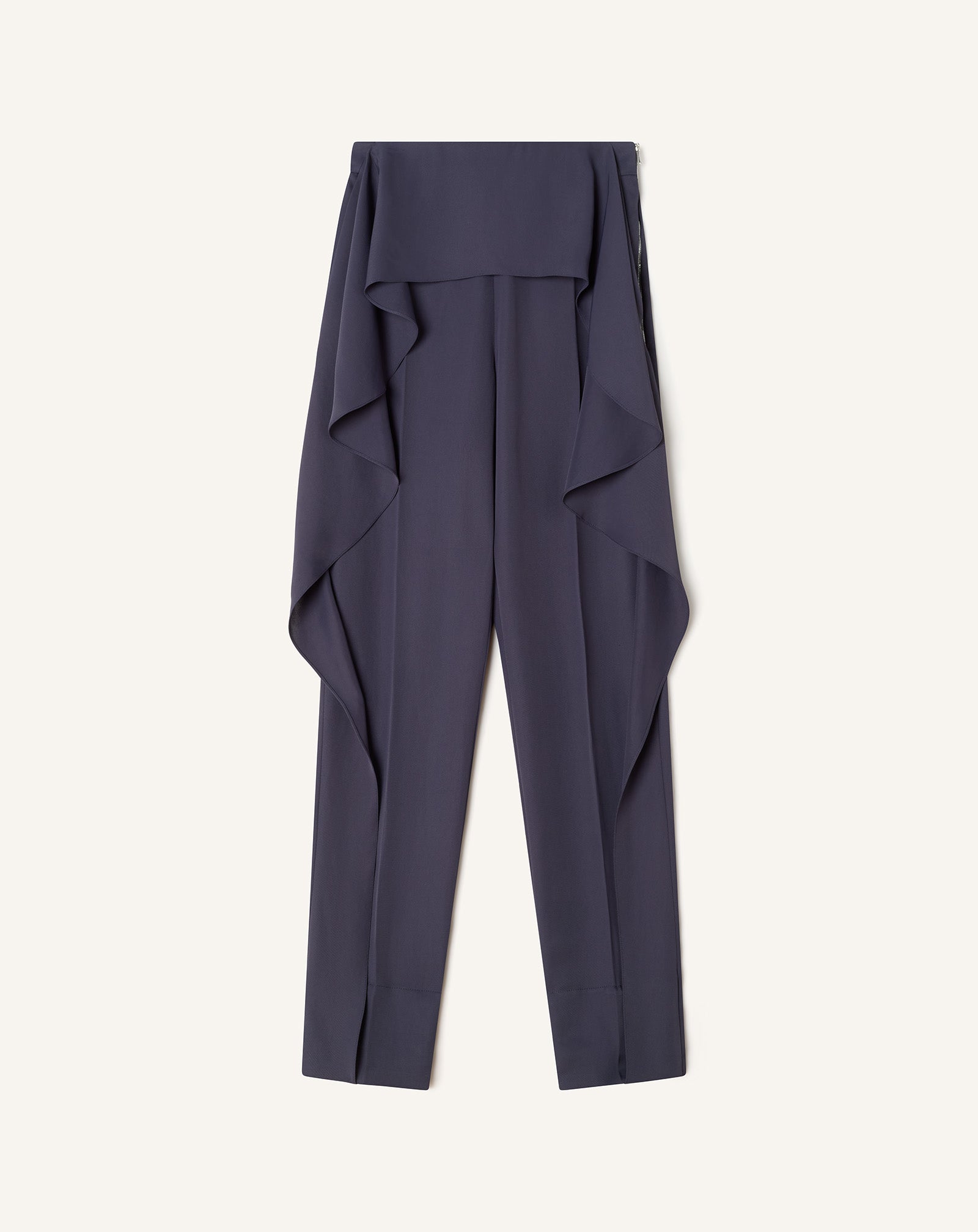 FRILLED TWILL PANTS