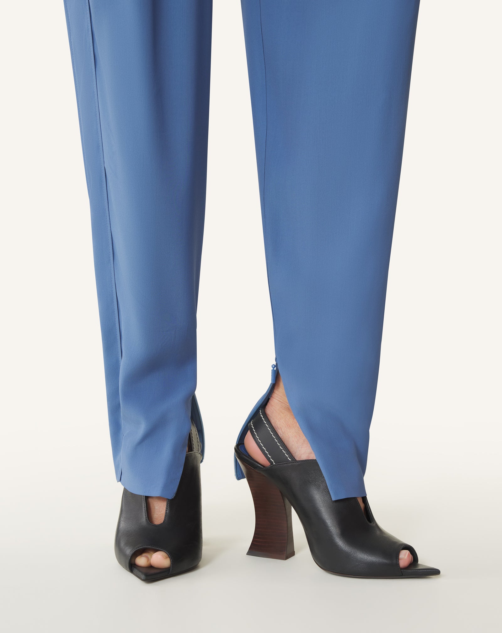 Blue Draped Pants In Crepe De Chine | Lanvin