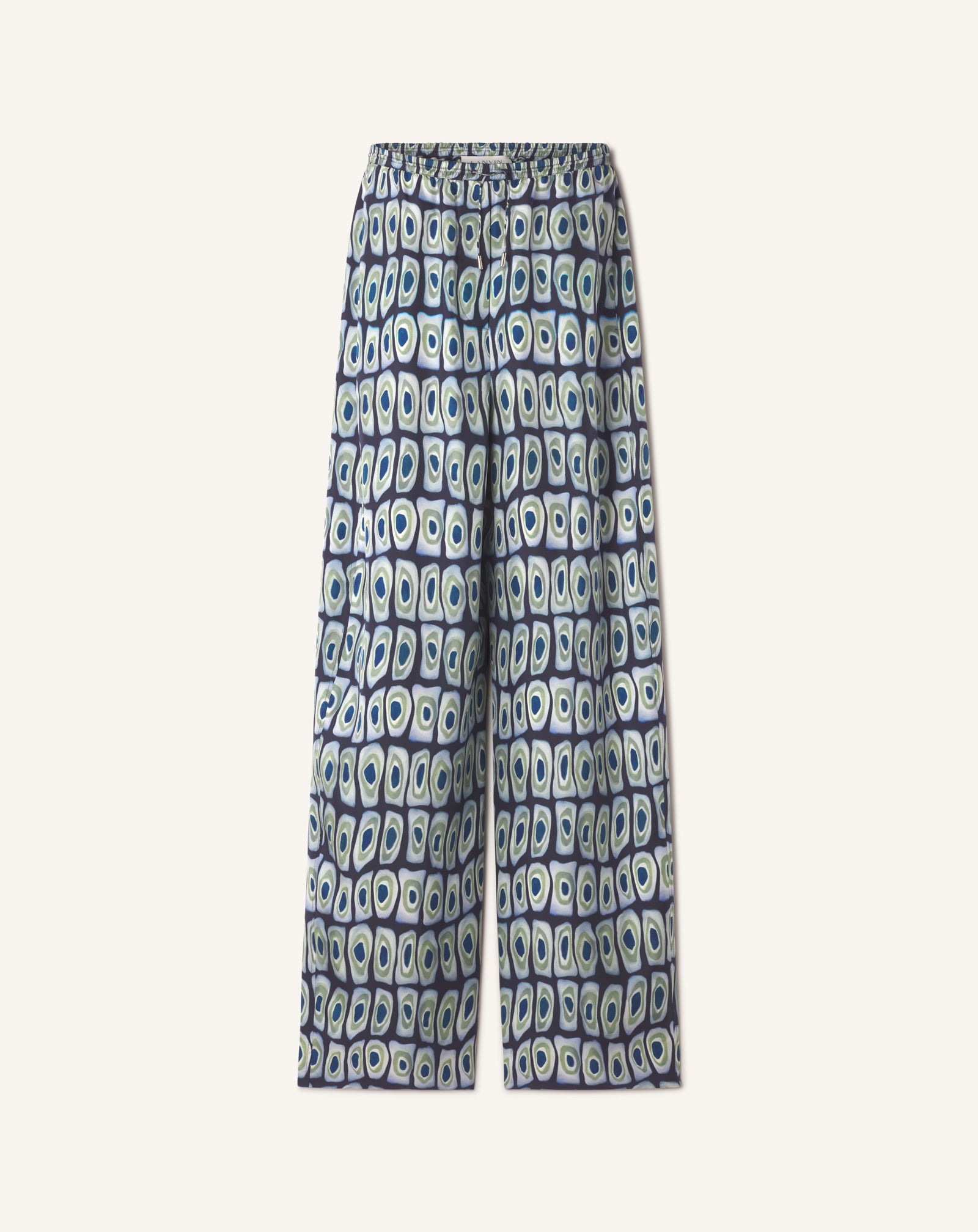 PRINTED WIDE-LEG SILK PANTS