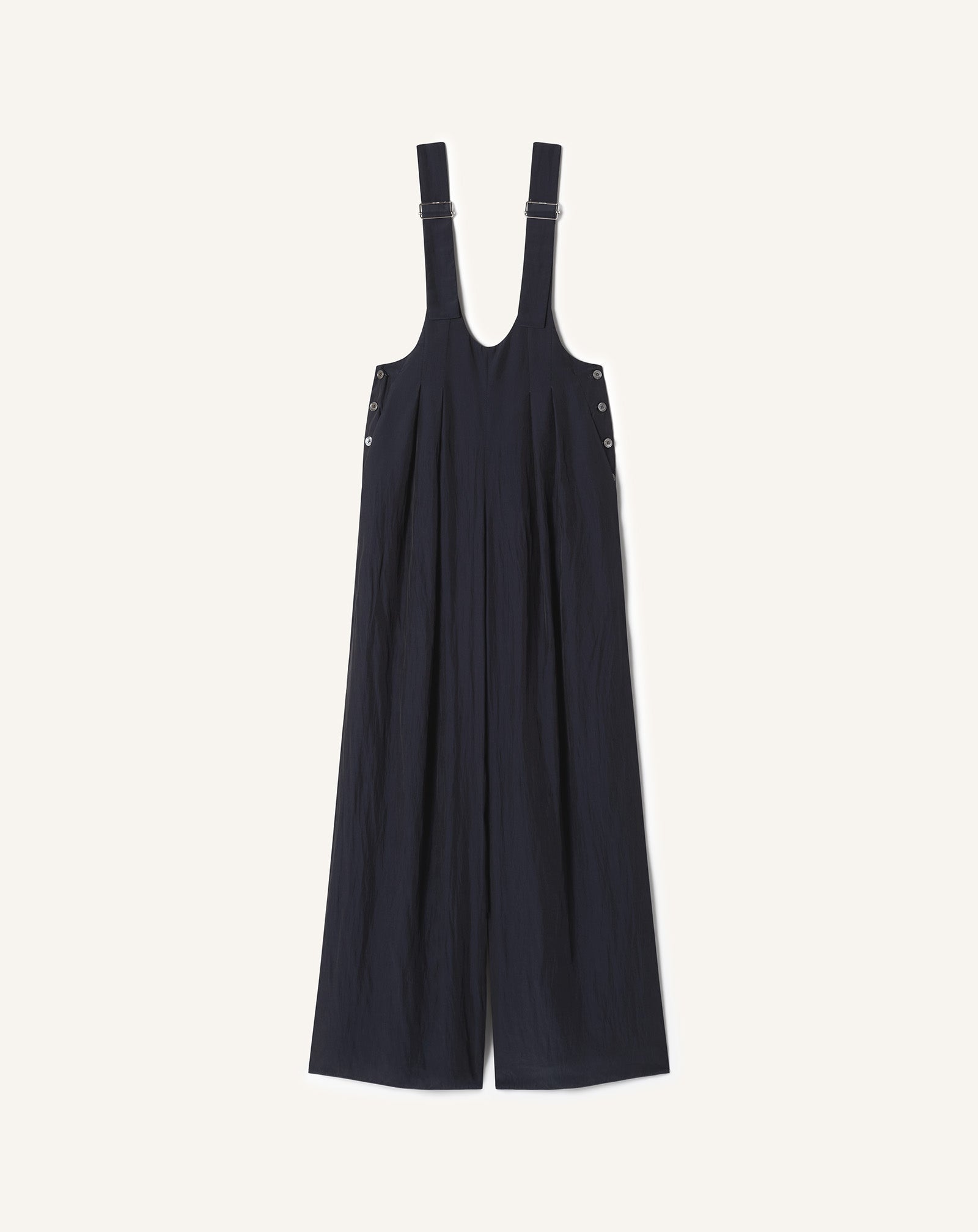 BLUE CHARMEUSE JUMPSUIT