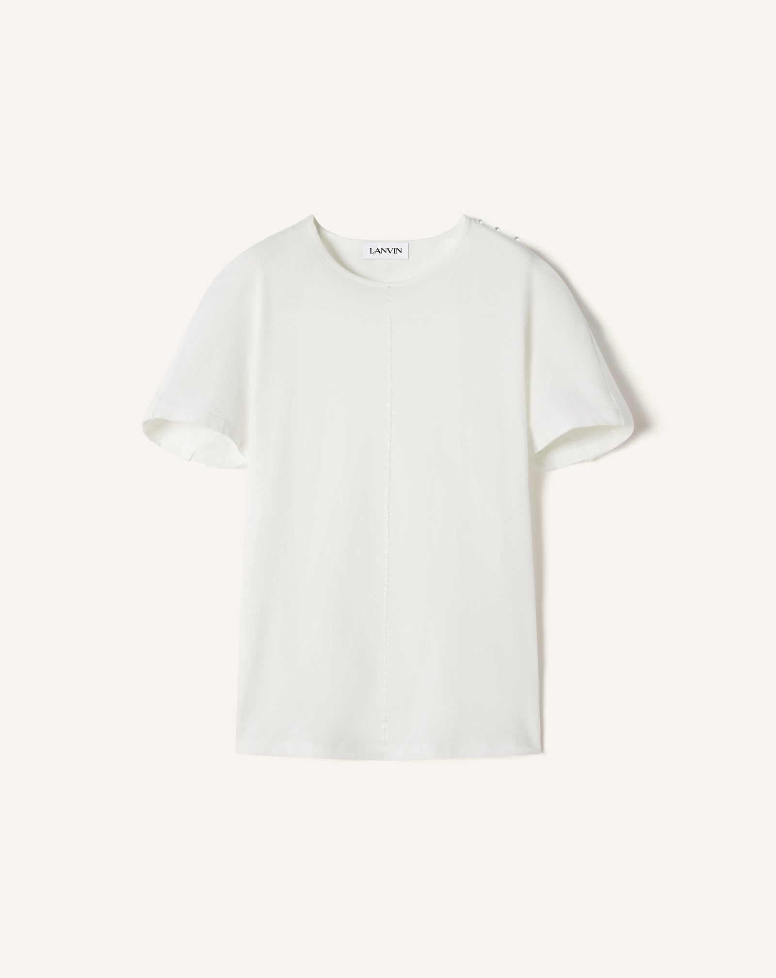 CAPE-EFFECT T-SHIRT IN COTTON AND SILK