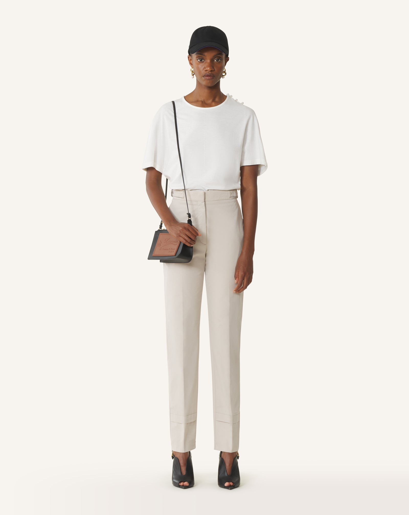White Cape-effect T-shirt In Cotton And Silk | Lanvin