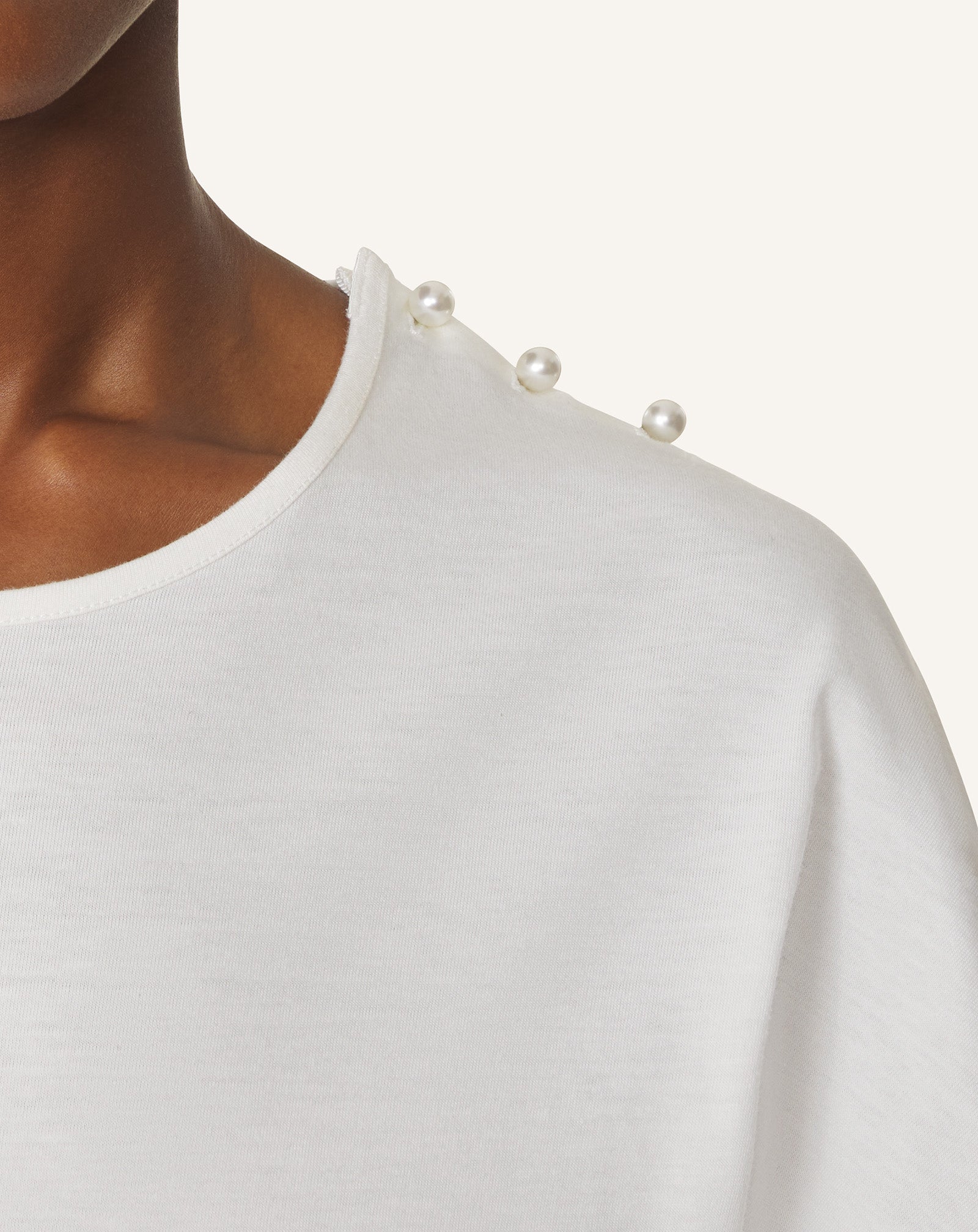 CAPE-EFFECT T-SHIRT IN COTTON AND SILK