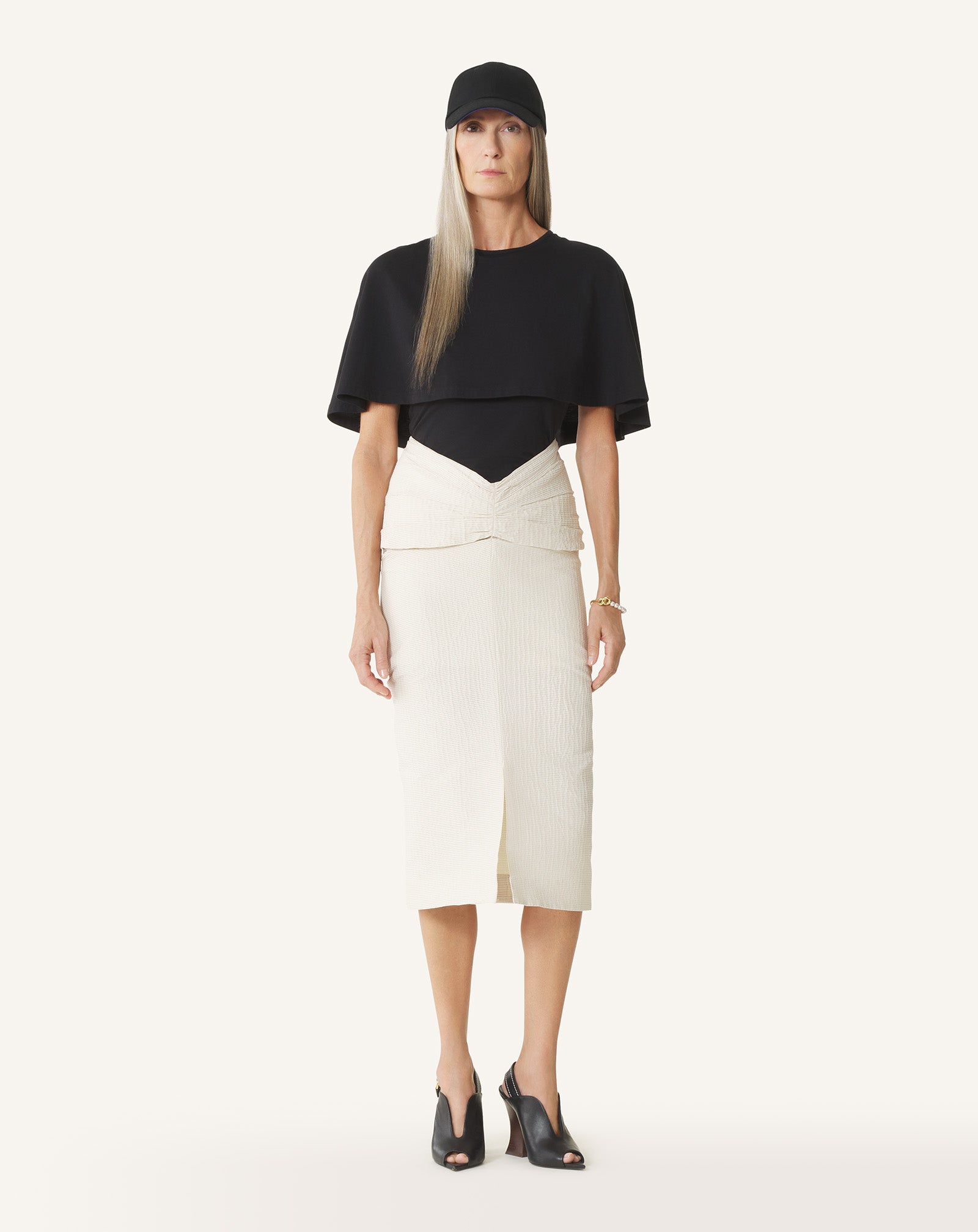 CAPE T-SHIRT IN COTTON AND SILK