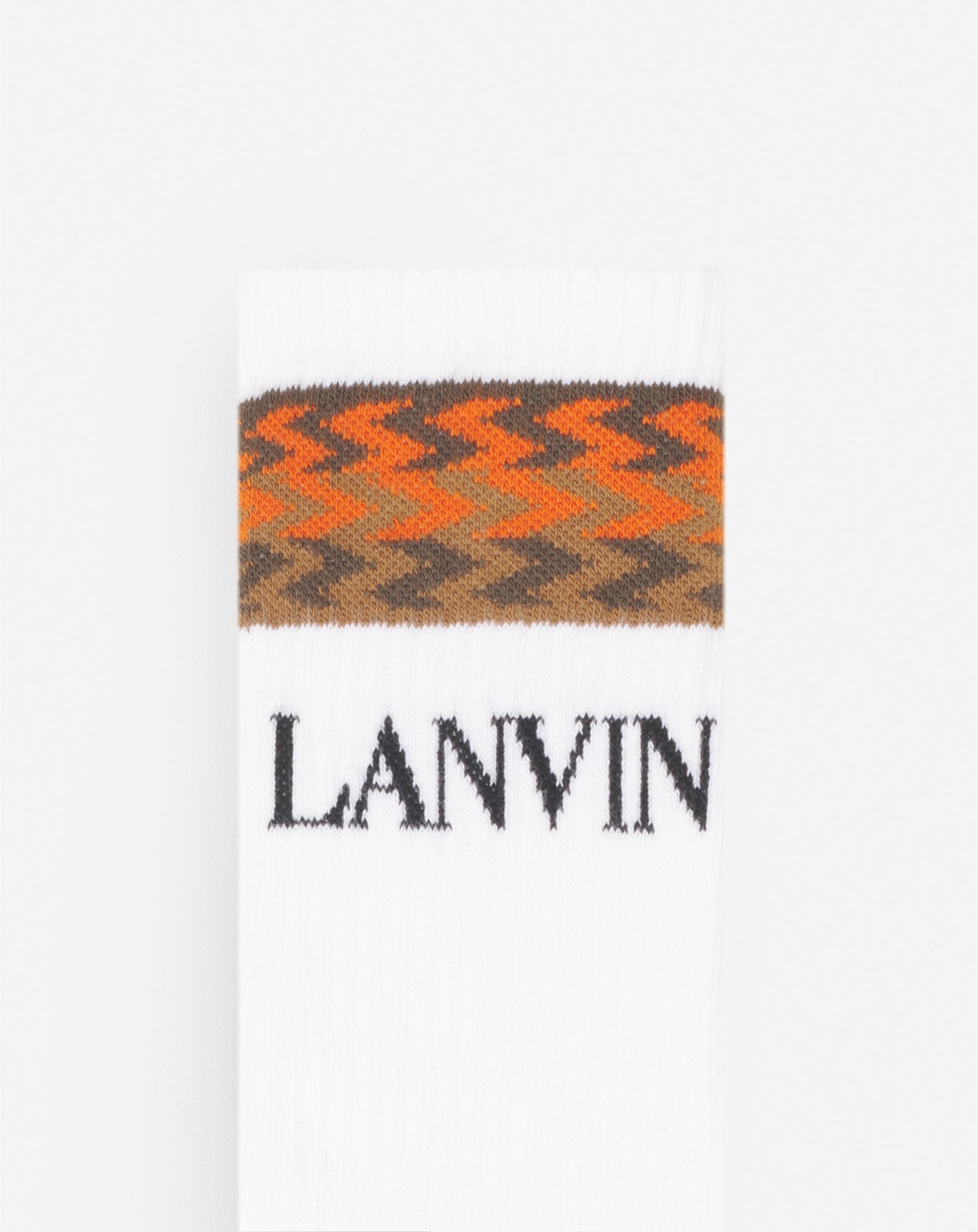 LANVIN SOCKS , WHITE/LIGHT BROWN