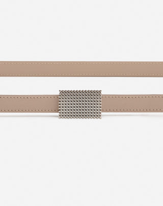 DOUBLE CONCERTO LEATHER BELT, TAUPE