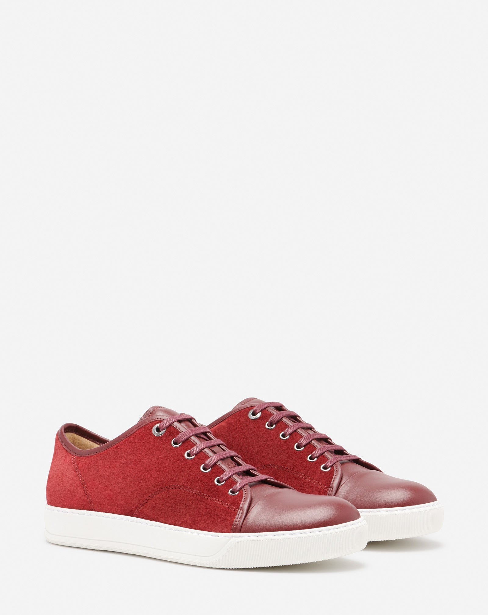 DBB1 LEATHER AND SUEDE SNEAKERS, BURGUNDY