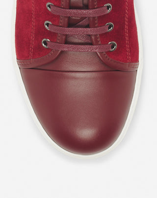 DBB1 LEATHER AND SUEDE SNEAKERS, BURGUNDY