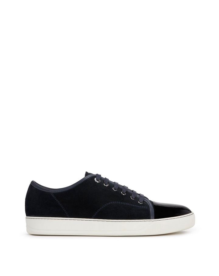 DBB1 SUEDE AND PATENT LEATHER SNEAKERS, NAVY BLUE