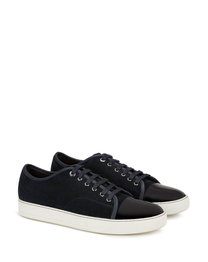 DBB1 SUEDE AND PATENT LEATHER SNEAKERS, NAVY BLUE