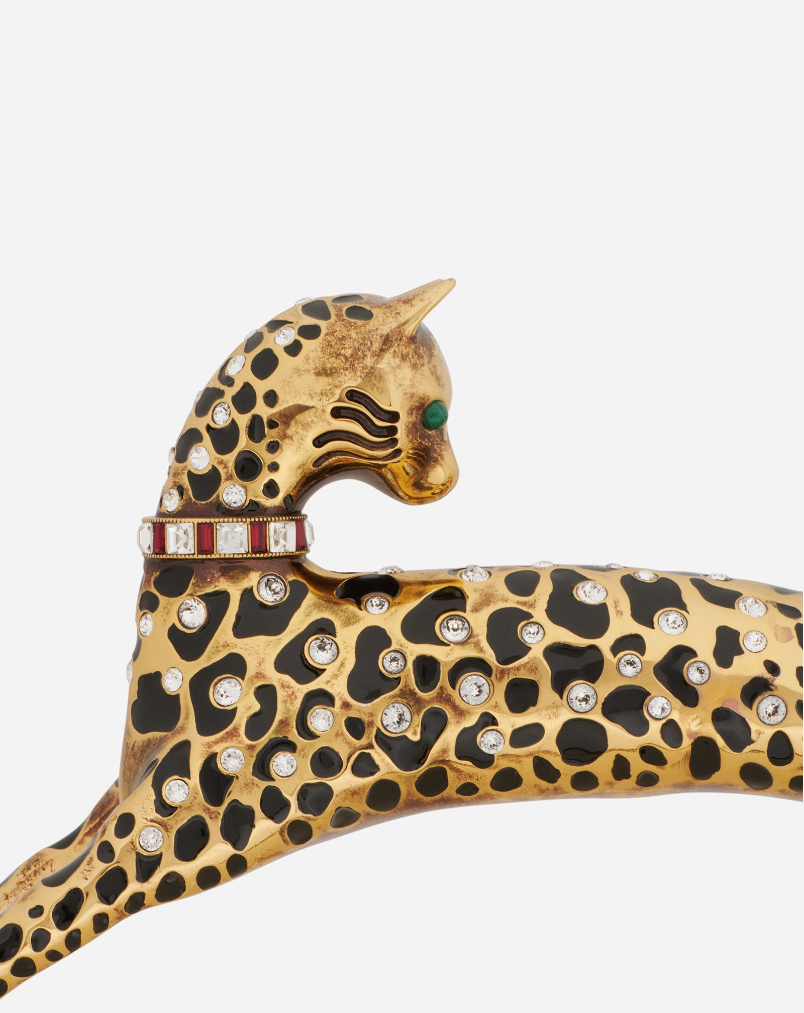 PENCIL CAT BAG IN SHINY CALFSKIN LEATHER AND RHINESTONES