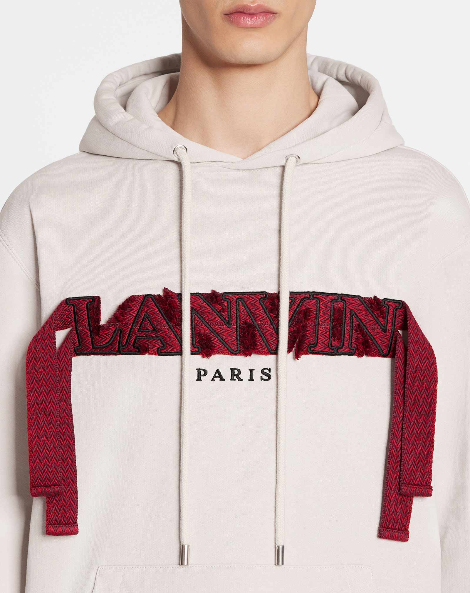 OVERSIZED EMBROIDERED LANVIN CURB LACE HOODIE