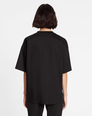 OVERSIZED EMBROIDERED CURB T-SHIRT, BLACK